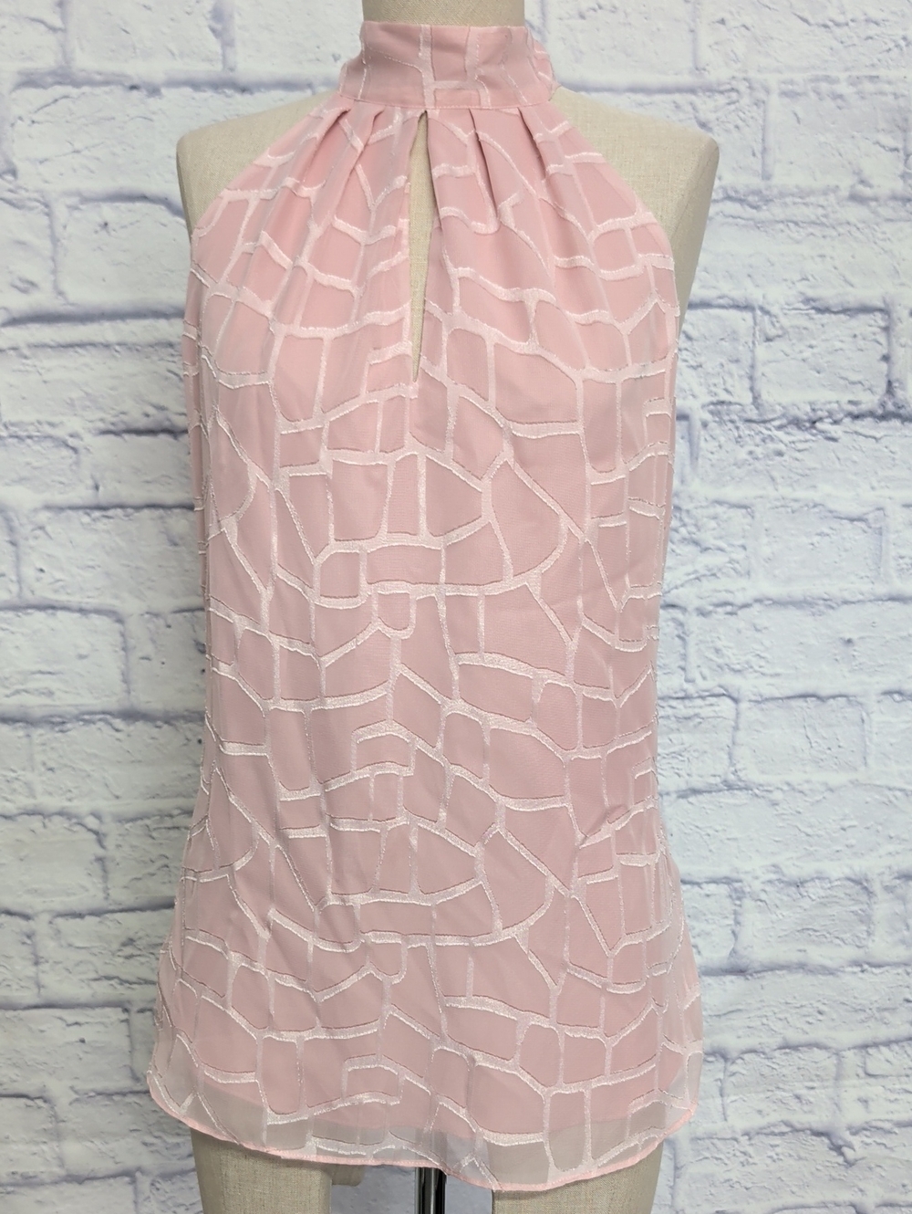 WHBM Blush Pink Halter Neck Sleeveless Top - Size 10